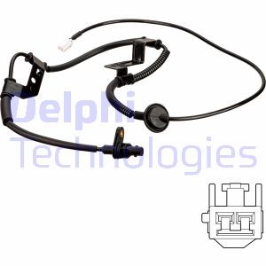 ABS-givare, Sensor, hjulvarvtal, Bak, Bakaxel, Vänster Delphi SS2 DELPHI