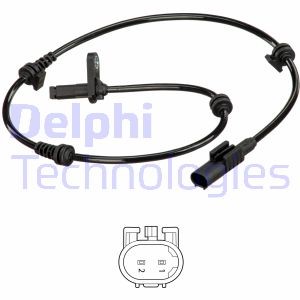 ABS-givare, Sensor, hjulvarvtal, Framaxel Delphi SS20552 DELPHI