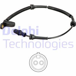 ABS-givare, Sensor, hjulvarvtal, Framaxel, Höger, Vänster Delphi  DELPHI