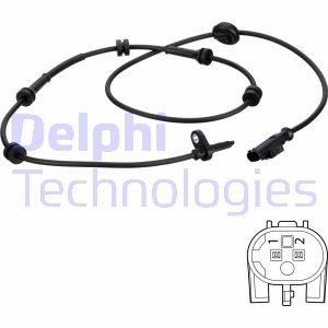 ABS-givare, Sensor, hjulvarvtal, Bakaxel, Höger, Vänster Delphi S DELPHI