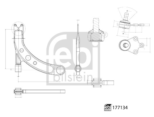 Länkarm, framaxel höger Febi bilstein 177134 FEBI BILSTEIN Länkarm, framaxel höger Febi bilstein 177134 FEBI BILSTEIN