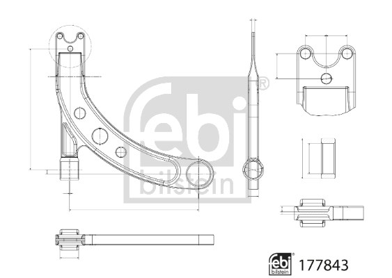 Länkarm, framaxel höger Febi bilstein 177843 FEBI BILSTEIN Länkarm, framaxel höger Febi bilstein 177843 FEBI BILSTEIN