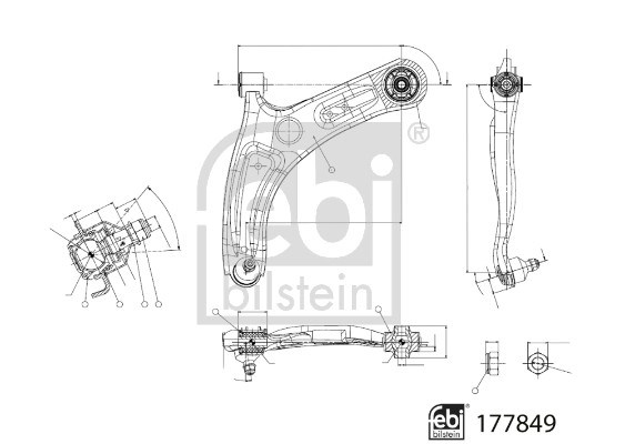 Länkarm, framaxel vänster, Nedre Febi bilstein 177849 FEBI BILSTEIN Länkarm, framaxel vänster, Nedre Febi bilstein 177849 FEBI BILSTEIN