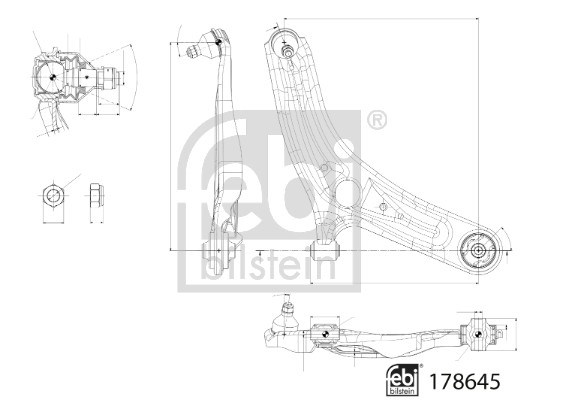Länkarm, framaxel höger Febi bilstein 178645 FEBI BILSTEIN Länkarm, framaxel höger Febi bilstein 178645 FEBI BILSTEIN