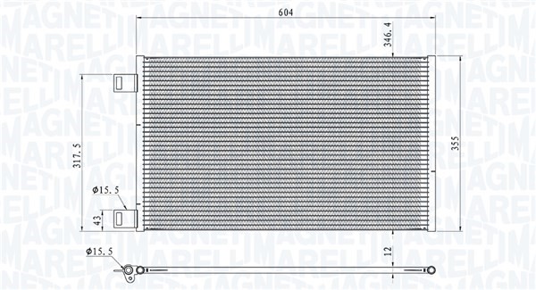 Kondensor, klimatanläggning Magneti marelli 350203860000 MAGNETI MARELLI
