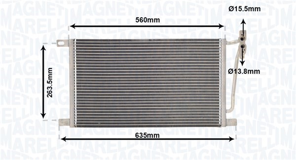 Kondensor, klimatanläggning Magneti marelli 350203867000 MAGNETI MARELLI
