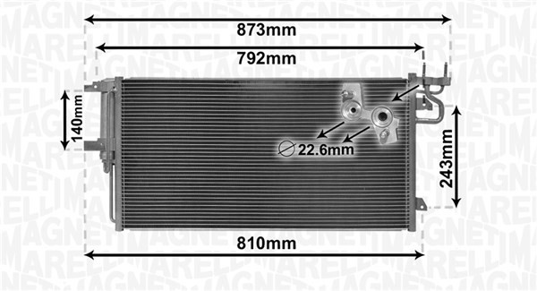 Kondensor, klimatanläggning Magneti marelli 350203868000 MAGNETI MARELLI
