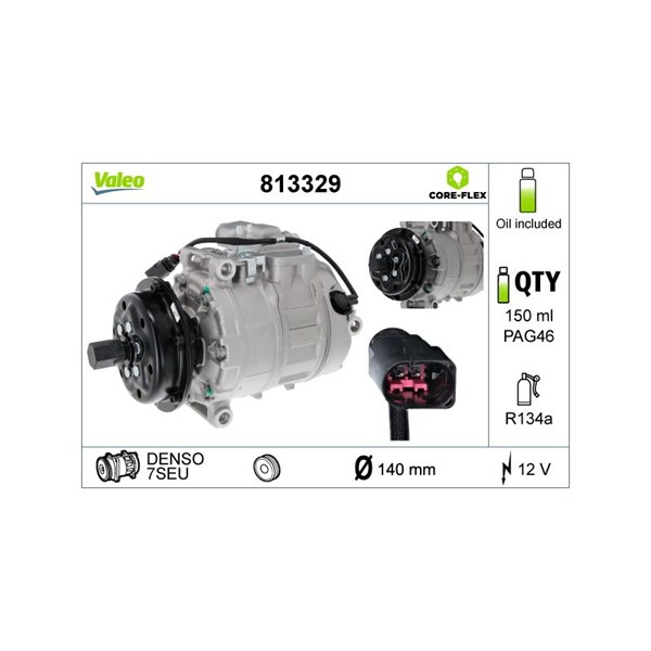 Kompressor, klimatanläggning 12V Valeo 813329 VALEO