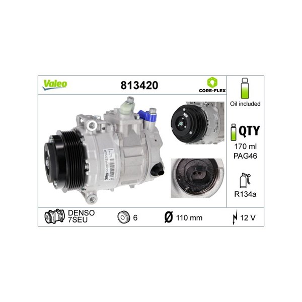 Kompressor, klimatanläggning 12V Valeo 813420 VALEO