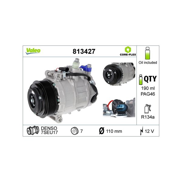 Kompressor, klimatanläggning 12V Valeo 813427 VALEO