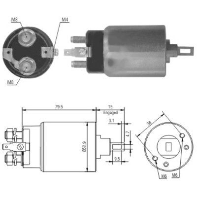 Magnetswitch, startmotor Meat & doria 46022 MEAT & DORIA