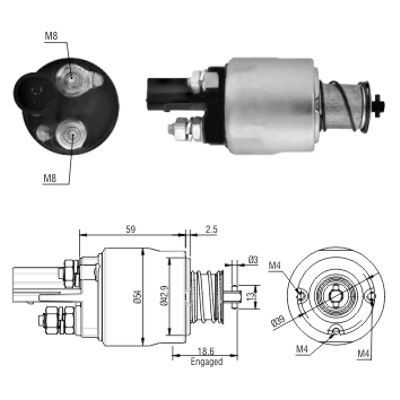Magnetswitch, startmotor Meat & doria 46126 MEAT & DORIA