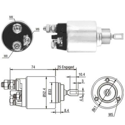 Magnetswitch, startmotor Meat & doria 46144 MEAT & DORIA
