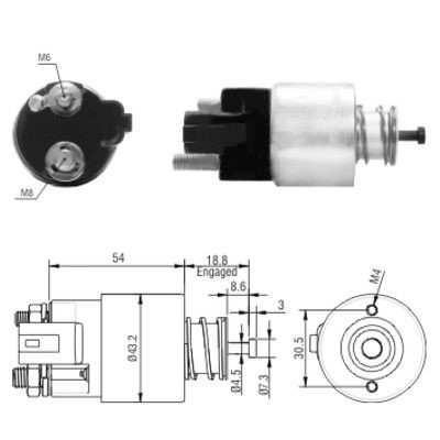 Magnetswitch, startmotor Meat & doria 46155 MEAT & DORIA