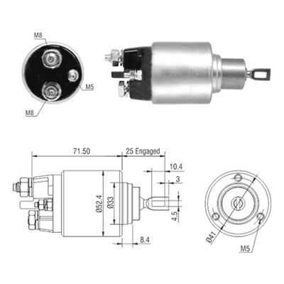 Magnetswitch, startmotor Meat & doria 46308 MEAT & DORIA