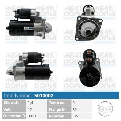 Startmotor 12V Meat & doria 5010002 MEAT & DORIA