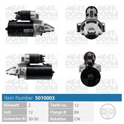Startmotor 12V Meat & doria 5010003 MEAT & DORIA