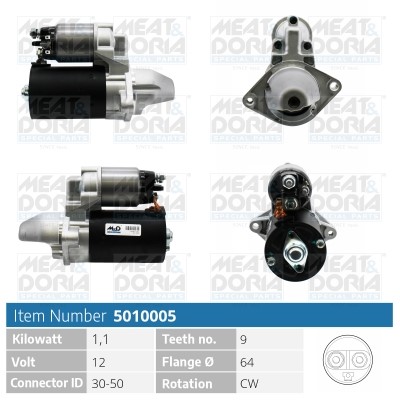 Startmotor 12V Meat & doria 5010005 MEAT & DORIA