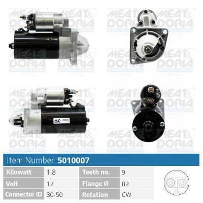 Startmotor 12V Meat & doria 5010007 MEAT & DORIA