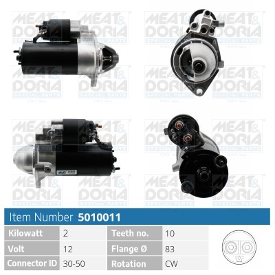 Startmotor 12V Meat & doria 5010011 MEAT & DORIA