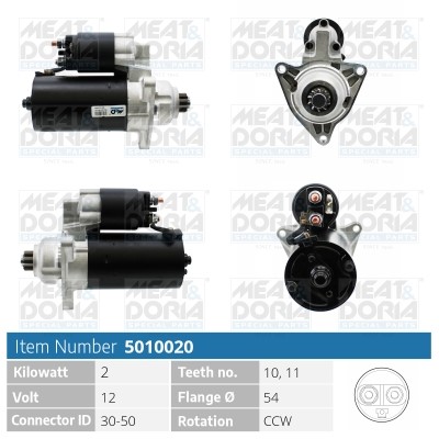 Startmotor 12V Meat & doria 5010020 MEAT & DORIA
