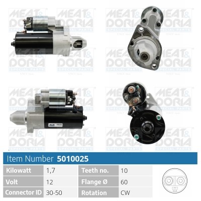 Startmotor 12V Meat & doria 5010025 MEAT & DORIA