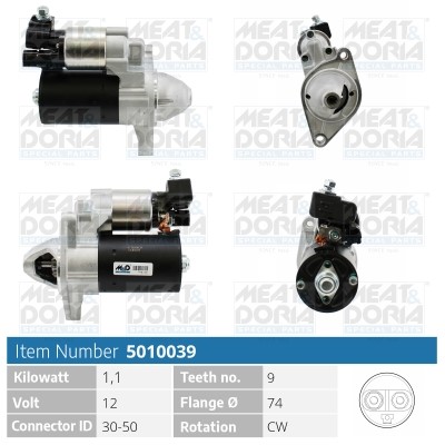 Startmotor 12V Meat & doria 5010039 MEAT & DORIA