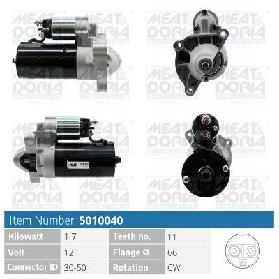 Startmotor 12V Meat & doria 5010040 MEAT & DORIA