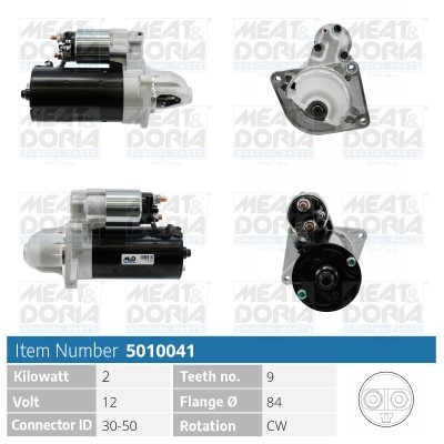 Startmotor 12V Meat & doria 5010041 MEAT & DORIA