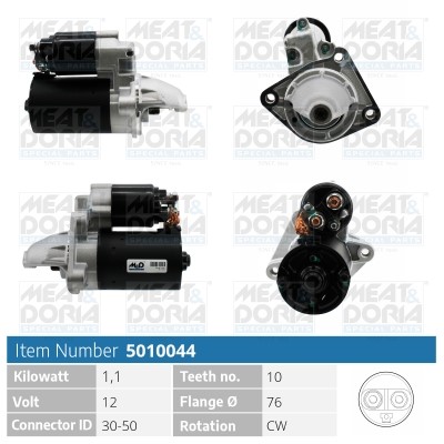 Startmotor 12V Meat & doria 5010044 MEAT & DORIA