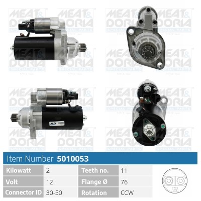 Startmotor 12V Meat & doria 5010053 MEAT & DORIA