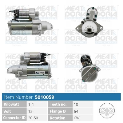 Startmotor 12V Meat & doria 5010059 MEAT & DORIA