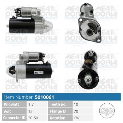 Startmotor 12V Meat & doria 5010061 MEAT & DORIA