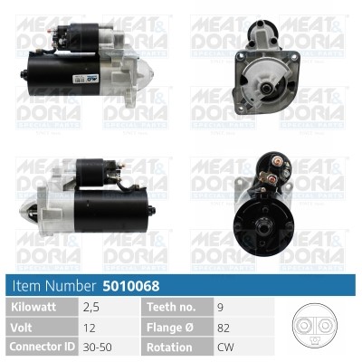 Startmotor 12V Meat & doria 5010068 MEAT & DORIA