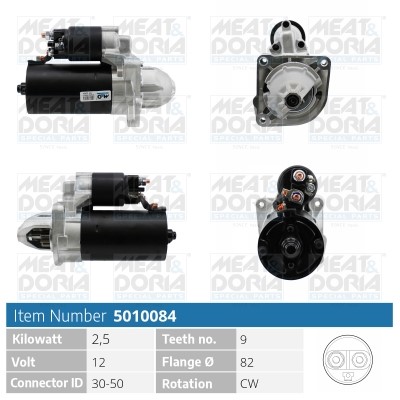 Startmotor 12V Meat & doria 5010084 MEAT & DORIA