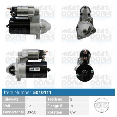 Startmotor 12V Meat & doria 5010111 MEAT & DORIA