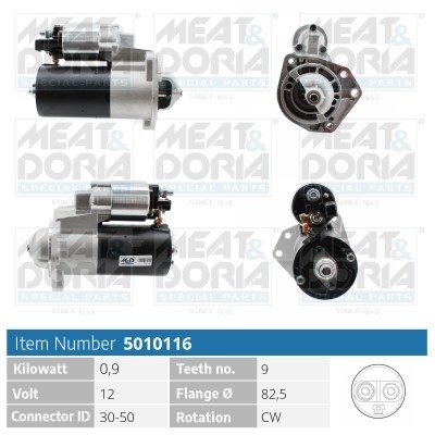 Startmotor 12V Meat & doria 5010116 MEAT & DORIA