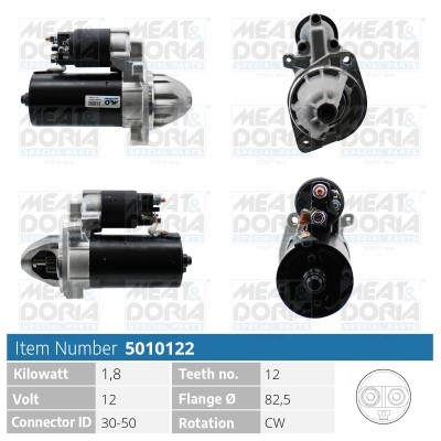 Startmotor 12V Meat & doria 5010122 MEAT & DORIA