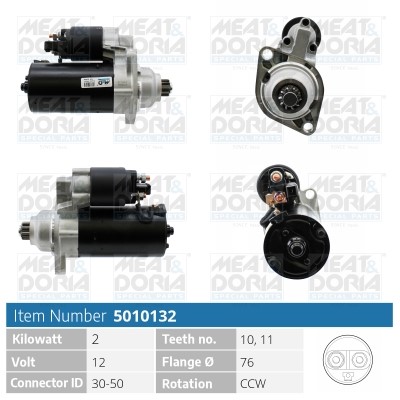 Startmotor 12V Meat & doria 5010132 MEAT & DORIA