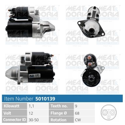 Startmotor 12V Meat & doria 5010139 MEAT & DORIA Startmotor 12V Meat & doria 5010139 MEAT & DORIA