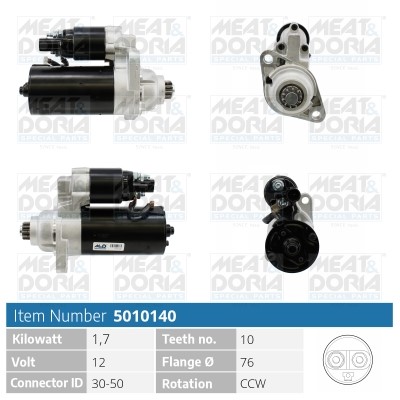 Startmotor 12V Meat & doria 5010140 MEAT & DORIA