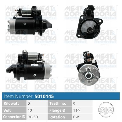 Startmotor 12V Meat & doria 5010145 MEAT & DORIA