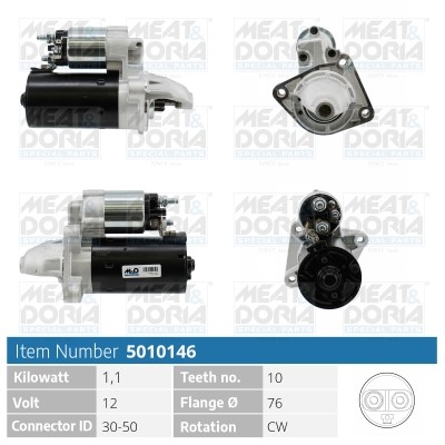 Startmotor 12V Meat & doria 5010146 MEAT & DORIA
