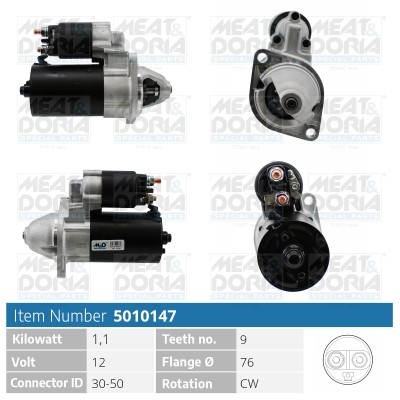 Startmotor 12V Meat & doria 5010147 MEAT & DORIA