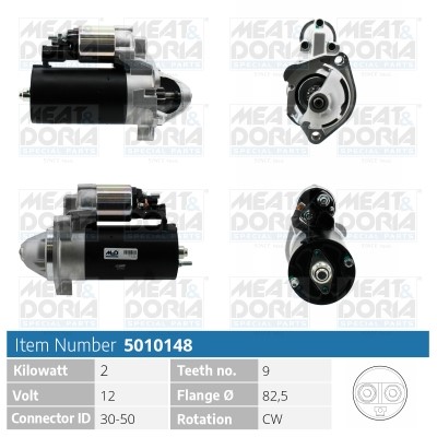 Startmotor 12V Meat & doria 5010148 MEAT & DORIA