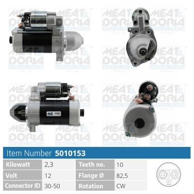Startmotor 12V Meat & doria 5010153 MEAT & DORIA