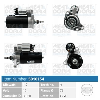Startmotor 12V Meat & doria 5010154 MEAT & DORIA