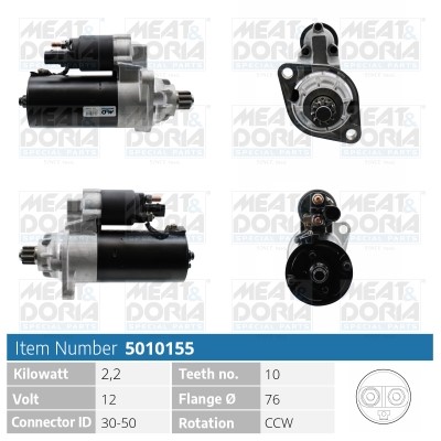 Startmotor 12V Meat & doria 5010155 MEAT & DORIA