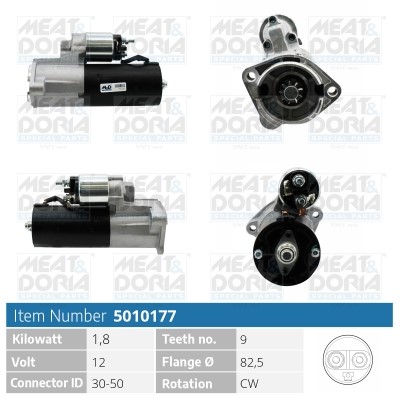 Startmotor 12V Meat & doria 5010177 MEAT & DORIA
