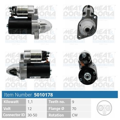 Startmotor 12V Meat & doria 5010178 MEAT & DORIA